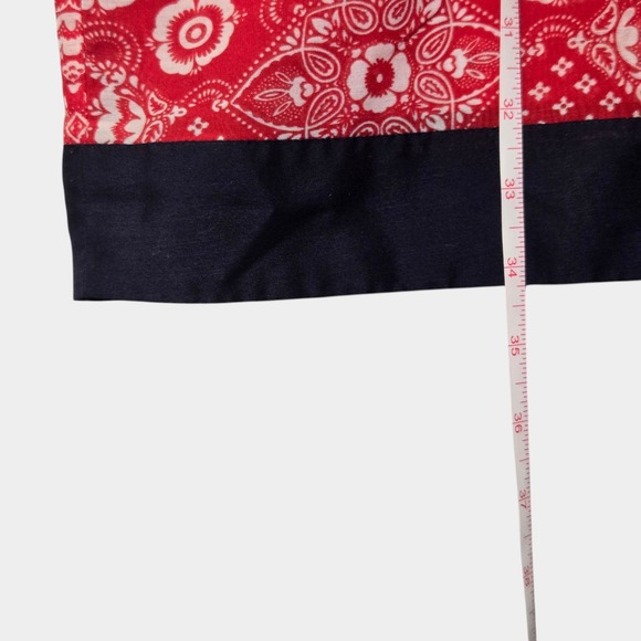 Talbots Floral Bandana Printed Kimono Sleeve Tunic Red L Boho Summer Vacation - Picture 6 of 9
